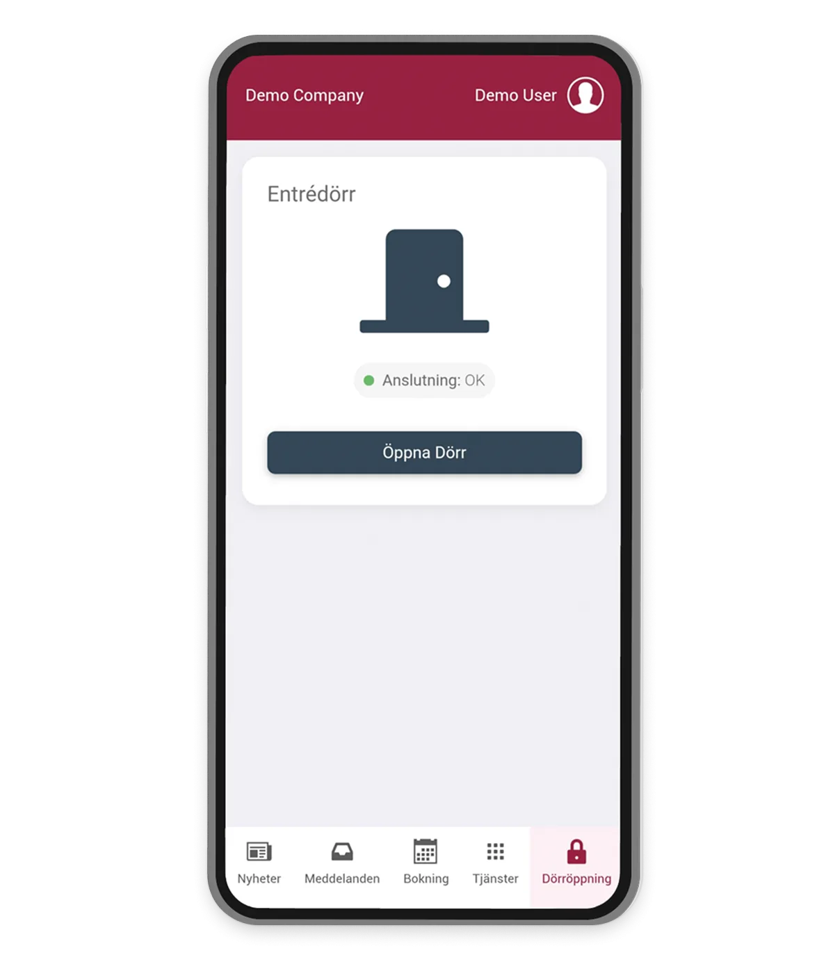 D&ouml;rr&ouml;ppning i Brightec Home-appen
